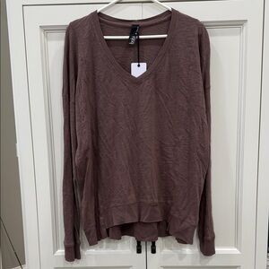 Bobi Los Angeles long sleeve princess seam tee.  v-neck Medium New With Tags.